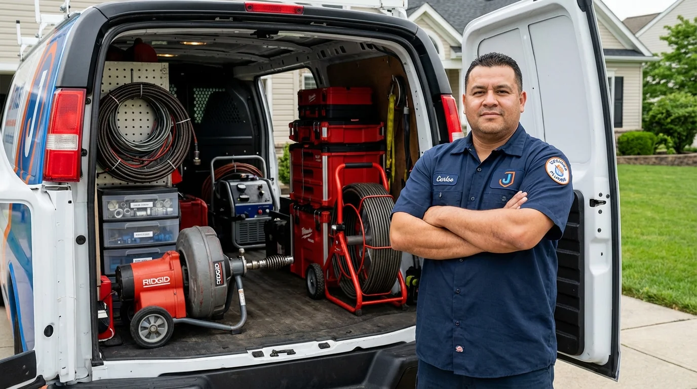 Professional drain cleaning equipment and Johns Plumbing LLC plumber in Titusville